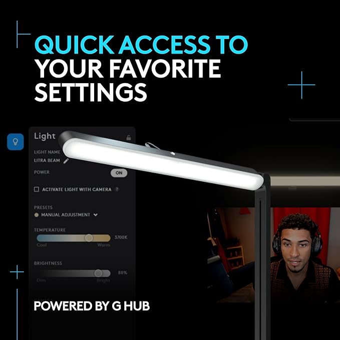 Logitech G Litra Beam Premium LED Gaming Key Light + C920X Pro Webcam Bundle
