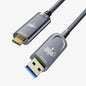Fiber Optic USB A to USB C Cable(33ft),High Speed 10Gbps USB 3.2 Gen2 Active Optical Cable for VR, Webcam, Laptop,Camera,Projector etc,Grey