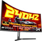 SANSUI 34 Inch 3440x1440P 240Hz Ultrawide UWQHD Gaming Monitor,21:9 2K Curved Monitor 1500R,Fast VA, PIP/PBP,AI Crosshair,AIPQ(Visual Enhance),MPRT 1ms,HDR,HDMI2.1 * 2,DP1.4 * 2(DP Cable Included)