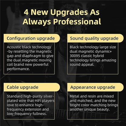 KZ ZSN PRO X in Ear Monitor Headphones Gaming Earbuds, High Fidelity Wired Earbuds, Hybrid Dual Driver IEMS Earphones with 1BA 1DD Detachable Tangle-Free Cable for Computer Tablet (Gold, with Mic)