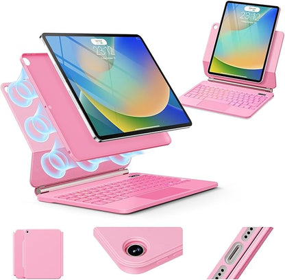 for iPad 9th Generation Case with Keyboard,Magic Style Keyboard Case for iPad 9th/8th/7th Gen 10.2 inch - Floating Cantilever Magnetic (Pink)