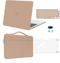 MOSISO Compatible with MacBook Air 13 inch Case 2025 2024 2023 2022 M4 A3240 M3 A3113 M2 A2681, Hard Shell&Sleeve Bag&Keyboard Skin&Webcam Cover&Screen Film for MacBook Air 13.6 inch, Bronze Brown