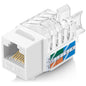 Everest 45 Degree RJ45 Cat6 Keystone Jacks Slim Profile 20-Pack Orange
