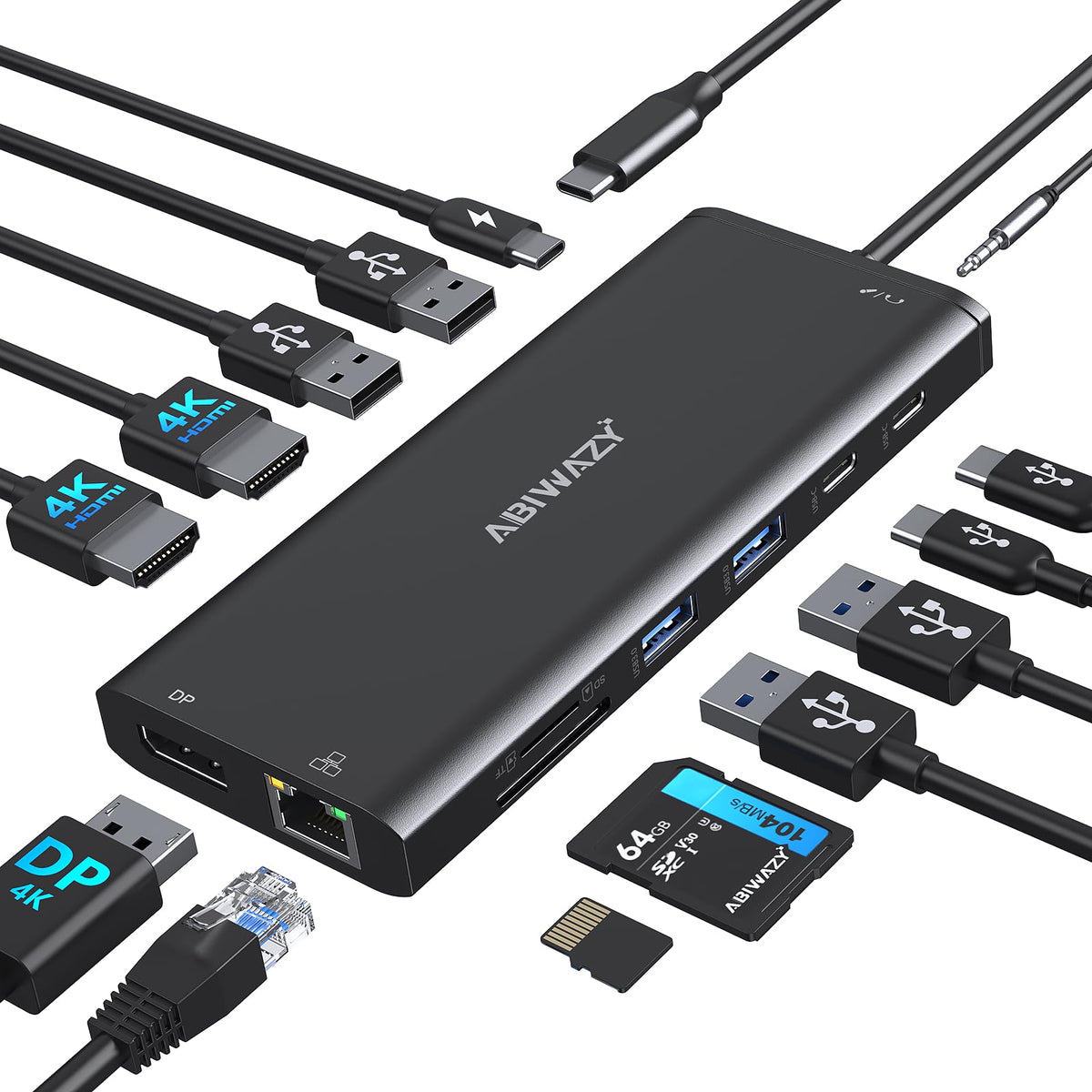 USB C to HDMI Multiport Adapter with 4K HDMI Output Type-C Hub Converter