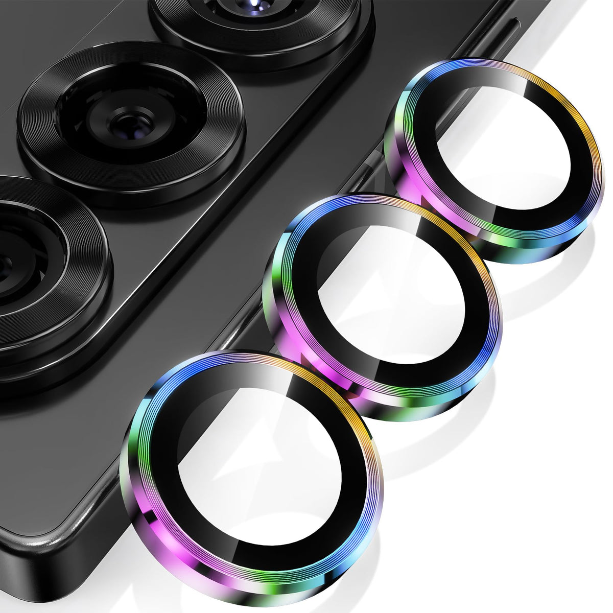 YWXTW for Samsung Galaxy Z Fold 7 Camera Lens Protector,[12X Stronger Adhesion] Individual Anti Scratch Metal Ring Tempered Glass Camera Screen Protector for Z Fold 7 Accessories 2025 (Glitter Silver)