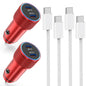 iPhone 17 Car Charger,USB C Fast Car Charger Adapter 2Pack Dual USB C Port