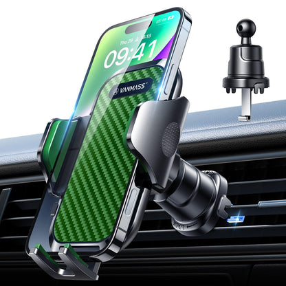VANMASS Phone Holders for Your Car Ultimate Military-Grade Car Phone Holder Mount【Patent & Safety Certs】 Upgraded Shockproof Truck Air Vent Phone Mount for iPhone 17 Pro Max 16 Samsung Android,Blue