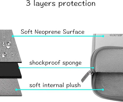 MOSISO Laptop Case 13.3 inch, 13-13.3 inch Laptop Sleeve Bag Compatible with MacBook Air/Pro 13 / Pro 14, HP Dell ASUS Lenovo Notebook, Neoprene Computer Sleeve Bag with Small Case, Light Gray