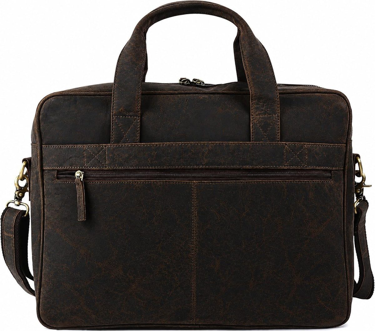 VINTAGE CRAFT SHOP Leather briefcases Laptop Messenger Bags Best Office Satchel Bag for Men and Women (Dark Brown)