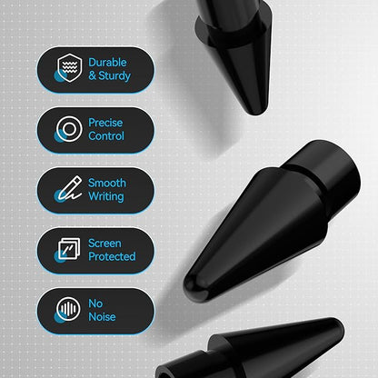 Replacement Tips for Apple Pencil Pro/1st/2nd &USB-C, 3 Pack High Sensitivity Nibs, Durable Stylus Pen Tip Accessories, Precise Control No Delay, Smooth iPencil Tips Replacement (White)
