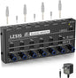 LZSIG Mini Audio Mixer,Stereo Line Mixer for Sub-Mixing,Ultra Low-Noise,6-Channel,Microphone Independent Control, 1/4" & 1/8" TRS Output and Input, for Guitars,Bass,Keyboards