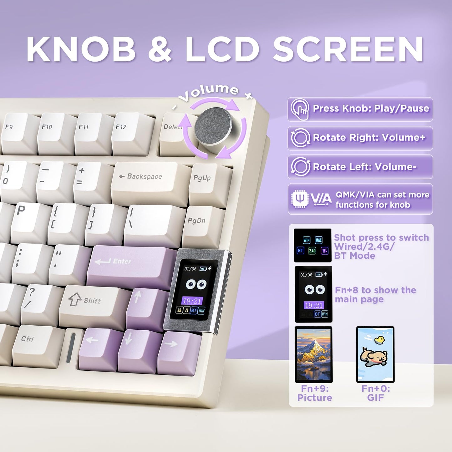 YUNZII AL80 75% Wireless Aluminum Mechanical Keyboard(Beige, Gateron Zero)
