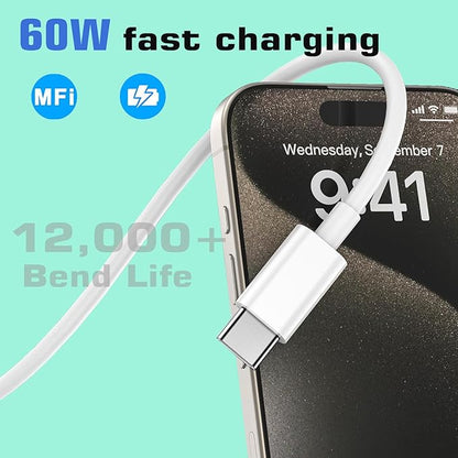 iPhone 16 Charger Fast Charging, 3Pack 20W USB C Fast Charger Plug 10ft USB C to USBC Cable Cord Compatible iPhone 16/16 Pro Max/15 Pro/15 Plus,iPad Air M2 11/13 inch,iPad Pro M4 11/13inch,iPadAir 4/5