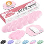 Cloud Wrist Rest for Computer Keyboard, 4-in-1 Memory Foam Leather Cloud Keyboard Wrist Rest and Mouse Pad Set with Ergonomic Support for Arm and Palm Cushion, Gaming/Work Setup, Pink