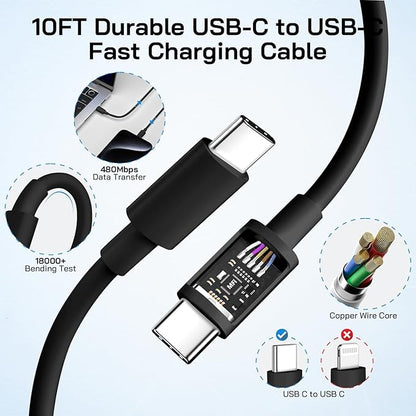 30W USB C i Phone 16 15 Charger Fast Charging, 2PACK Wall Charger for iPhone 16 15 Pro Max Charger Cord 10FT Fast Type C Charger Block for iPhone 16/16 Pro/15 Plus/15 Pro/15 Pro Max, iPad Pro, Black