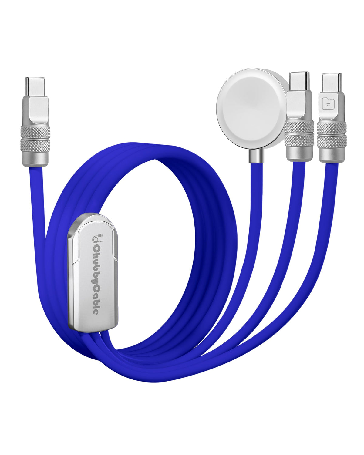 chubbycable 3 in 1 Silicone USB C Cable for Apple Watch, Orange, 4.1FT