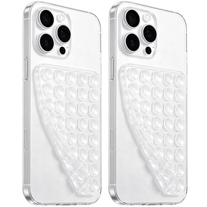 LvShuLiangPin Anteel 2 Pack Silicone Suction Cup Phone Case Mount Double Sided, Hands-Free Strong Grip Silicon Phone Holder, Non Slip Phone Accessories for Selfies and Videos (Black)