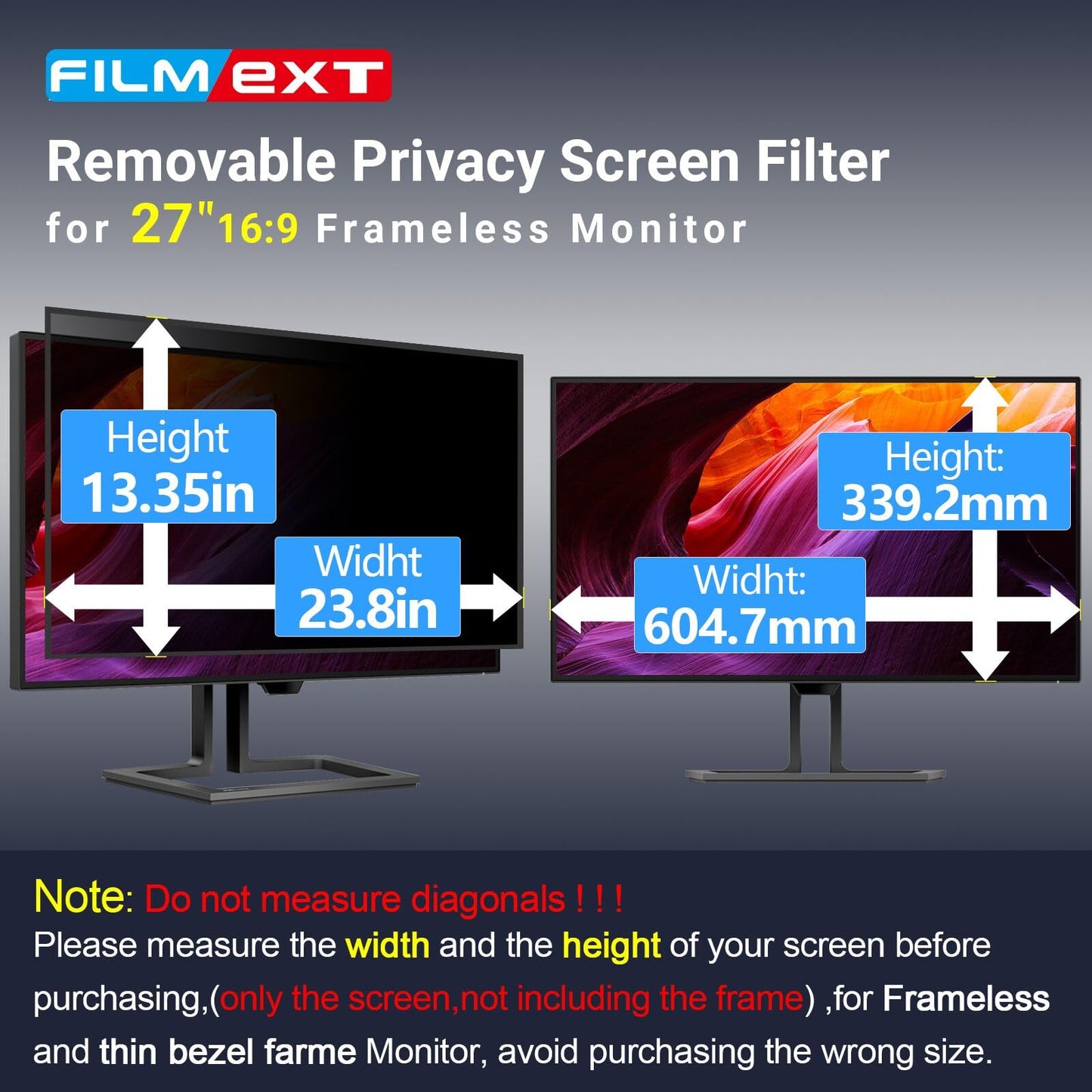 FILMEXT 2026 Upgrade 27 Inch Computer Privacy Screen Filter
