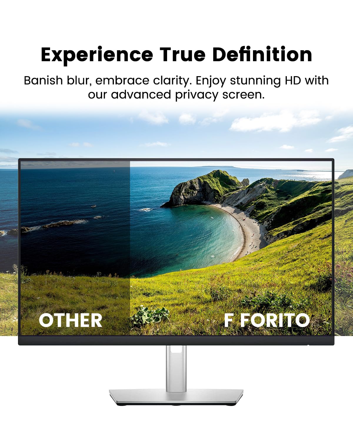 F FORITO 23.8 Inch 16:9 360°Privacy Screen Protector for Computer Monitor, Removable Eye Protection Anti Blue Light Anti Glare Computer Screen Privacy Shield for 23.8" Widescreen Monitors