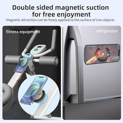 RESPECTED BRO-Magnetic-Phone-Ring-Holder with Dual Rings, Compatible with iPhone 16/15/14/13/12, Multifunctional Stand for Desk,Office,Gym,Kitchen & All Metal Surfaces, Finger Loop Grip (Desert Gold)