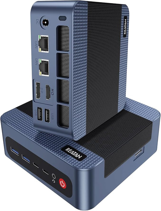 Reatan A8 Mini PC AMD Ryzen 7 8745H 32GB RAM DDR5 1TB SSD (3 Year After-Sale Support) 8C/16T，up to 8K Quad-Screen Displays, WiFi 6E, OCuLink Mini Computers for Gaming Home Theater Office Business