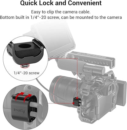 SmallRig Camera Clamp (4 pcs) for HDMI/SDI/Microphone Cable, DSLR Camera Cable Lock Mount Support 2-7mm