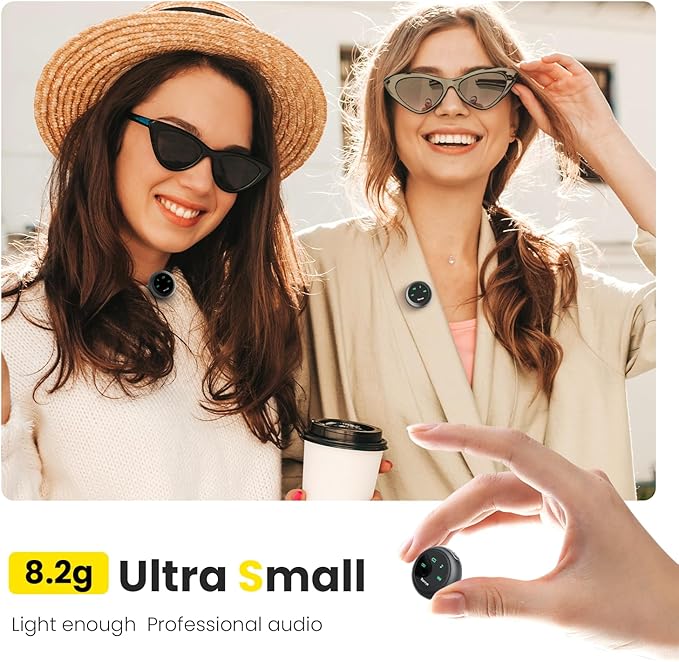 2 Pack Wireless Lavalier Lapel Microphone for iPhone 14/13/12/11/XR/XS/8 Series Phone Noise Canceling Lav Mic Clip On Microphones Recording Vlogging, Lightning