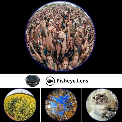 APEXEL 4 in 1 Phone Photography Kit, 18X Telephoto Lens, 198° Fisheye Lens, 15X Macro Lens, 0.63X Wide Angle Lens, Set with Flexible Phone Tripod, for iPhone 13/12/11/XS Max/XR/XS/X Samsung One Plus