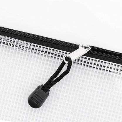 Oaimyy-24PCS-11 x 14" inches-Mesh Zipper Pouch, Plastic Zip File Folders Puzzle Bags for Organizing,for School Office Supplies,Travel,Home Storage-Black