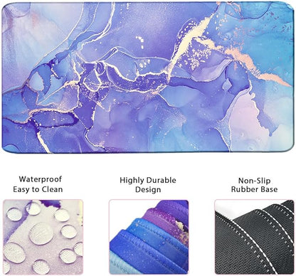4-in-1 Large Mouse Pad, Keyboard Wrist Rest Pad & Wrist Support Mousepad Set, Extended Desk Pad Waterproof Desk Mat for Home Office Study Game