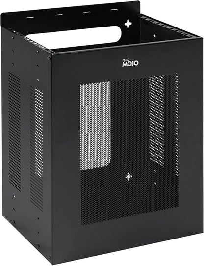 Tecmojo 4U Server Rack, Vertical/Horizontal Wall Mountable Rack with Vented Enclosure for 19 Inch IT Equipment, Cable Modems, Telecom, A/V,Black