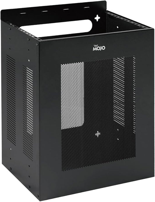 Tecmojo 4U Server Rack, Vertical/Horizontal Wall Mountable Rack with Vented Enclosure for 19 Inch IT Equipment, Cable Modems, Telecom, A/V,Black