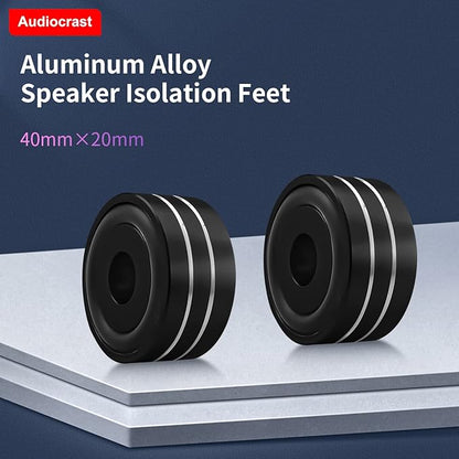 Audiocrast 4X HiFi Speaker Spikes Isolation Stand Feet Pad Aluminum 40x20mm Audio Isolators Amplifier Shock Absorber Non-Slip Hi-End Floor Protector for Subwoofer DAC CD Turntable Amp
