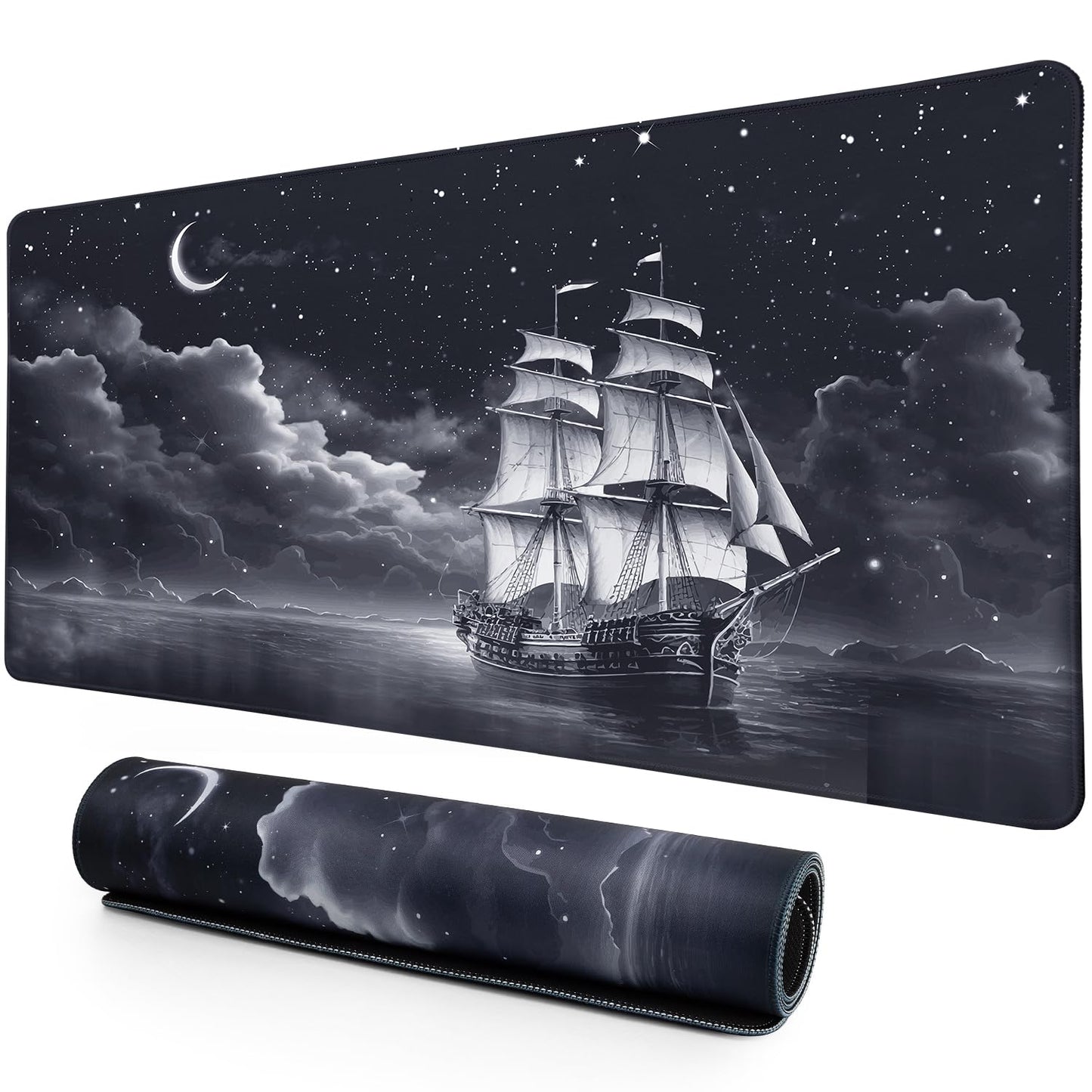 Lokigo Big Desk Pad, Large Desk Mat, 31.5"x15.7", Nautical Sailboat