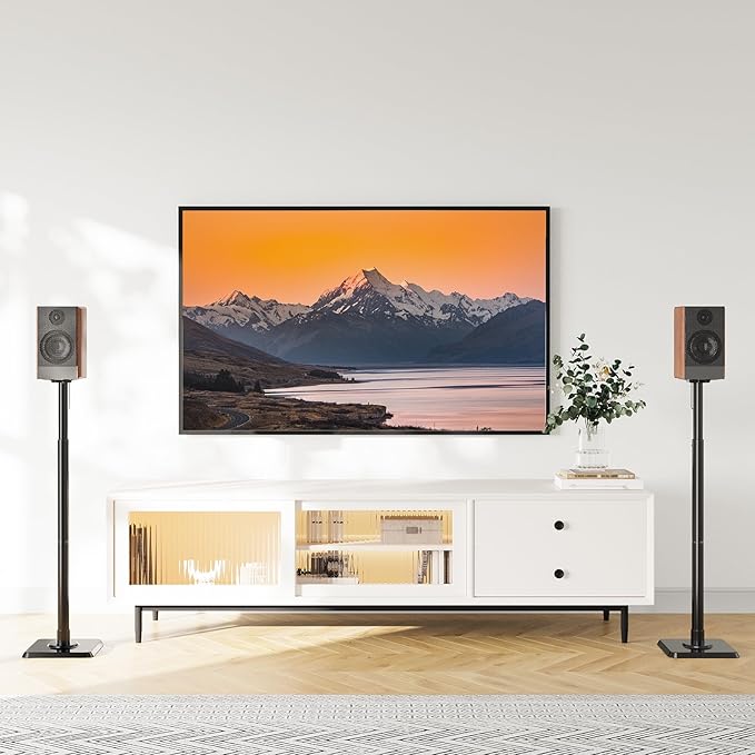 Mounting Dream Speaker Stands Height Adjustable for Satellite & Small Bookshelf Speakers, Set of 2 Floor Stand Mount for Bose Polk JBL Sony Yamaha and Others - 11LBS Capacity MD5402
