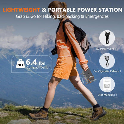 ALLWEI 300W Solar Generator with 100W Solar Panel Included, 256Wh Portable Power Station with AC Outlet USB Port, Solar Powered Battery Generator for Outdoor Camping, Home Backup, Power Outage