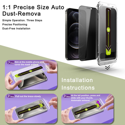 SY SHANGYAN 2 Pack Anti-Spy Privacy Screen Protector for iPhone 12/12 Pro(6.1-Inch),9H Tempered Glass,Full Coverage,Anti-Fingerprint,Auto Dust Removal,Bubble-Free,Easy Installation