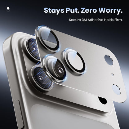 Hoerrye for iPhone 17 Pro Max Camera Lens Protector - [12FT Shatterproof Military Grade] [Strong Adsorption] Metal 9H+ Tempered Glass Camera Screen Full Protective Cover Case Friendly,Gray