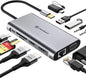 UtechSmart USB Docking Station, 11 IN 1 USB C Dock Triple Display, USB 3.0 Laptop Docking Station with Dual HDMI, VGA, PD, Ethernet, SD/TF, USB 3.0, Mic/Audio, Compatible for MacBook M1 Dell HP Lenovo