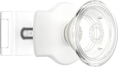 PopSockets Phone Grip Slide for Phones and Cases, Sliding Phone Grip with Expanding Kickstand - Clear on White