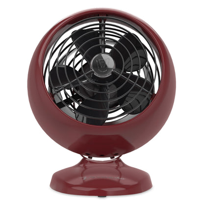Vornado VFAN™ Mini Classic Vintage Metal Desk Fan, 2-Speed, Adjustable Tilt, Personal Air Circulator for Bedroom, Office, Dorm Room, Portable Quiet, Claret