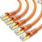 CAT 8 Ethernet Cable Shielded SFTP Internet Network Patch Cord, Heavy Duty High Speed LAN Cables w Gold Plated RJ45 Connector Professional for Router, Modem, Gaming, Xbox (15 Feet, 5 Pack Orange)