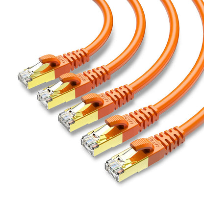 CAT 8 Ethernet Cable Shielded SFTP Internet Network Patch Cord, Heavy Duty High Speed LAN Cables w Gold Plated RJ45 Connector Professional for Router, Modem, Gaming, Xbox (15 Feet, 5 Pack Orange)