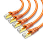 CAT 8 Ethernet Cable Shielded SFTP Internet Network Patch Cord, Heavy Duty High Speed LAN Cables w Gold Plated RJ45 Connector Professional for Router, Modem, Gaming, Xbox (15 Feet, 5 Pack Orange)