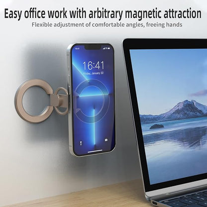 RESPECTED BRO-Magnetic-Phone-Ring-Holder with Dual Rings, Compatible with iPhone 16/15/14/13/12, Multifunctional Stand for Desk,Office,Gym,Kitchen & All Metal Surfaces, Finger Loop Grip (Desert Gold)