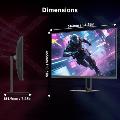 KTC 27 Inch Gaming Monitor - 2K QHD 2560 x 1440 Monitor, Up to 210Hz & 1ms, Bulit-in Speakers, Adaptive Sync, HDR400, 131% sRGB, IPS Monitors Gamer with HDMI 2.0 x 2 & DP1.4 x 2, H27T22C-3