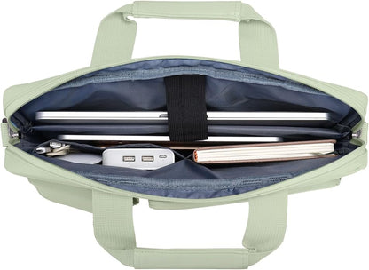 MOSISO Laptop Shoulder Bag, Computer Bag with 2 Raised&1 Flapover&1 Horizontal Pocket&Handle&Belt