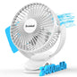 Svinkal usb Personal Clip on Fan 2400mAh Battery Operated 6in, Type C, 3 Speed, 720 adjustment, Small Portable Fan for Table, Bedroom, Desk, dormitory, Camping, Stroller, Golf Cart