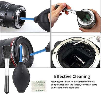Professional DSLR Camera Cleaning Kit with APS-C Cleaning Swabs, Microfiber Cloths, Camera Cleaning Pen, for Camera Lens, Optical Lens and Digital SLR Cameras.