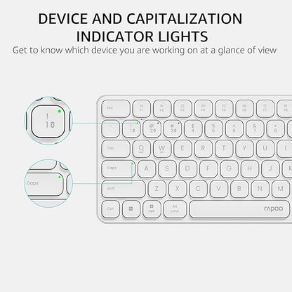 Rapoo 9360M Wireless Keyboard and Mouse Combo, Blade-Series E9310M 99-Key Ultra-Thin Keyboard and M300G Silent Mouse, Support 4 Devices, Quiet, Compact, Battery Powered, for Windows/Mac/Linux/Chrome
